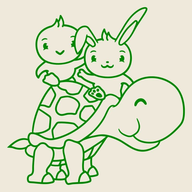 2 Bunny Bird Grande Tortue Géante Ondulation Equipe
