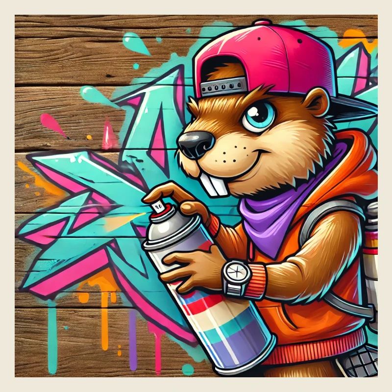 Peinture graffiti castor