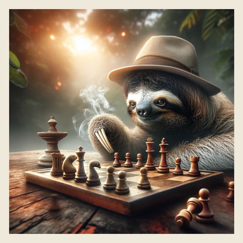 Faultier Wanderer Schach