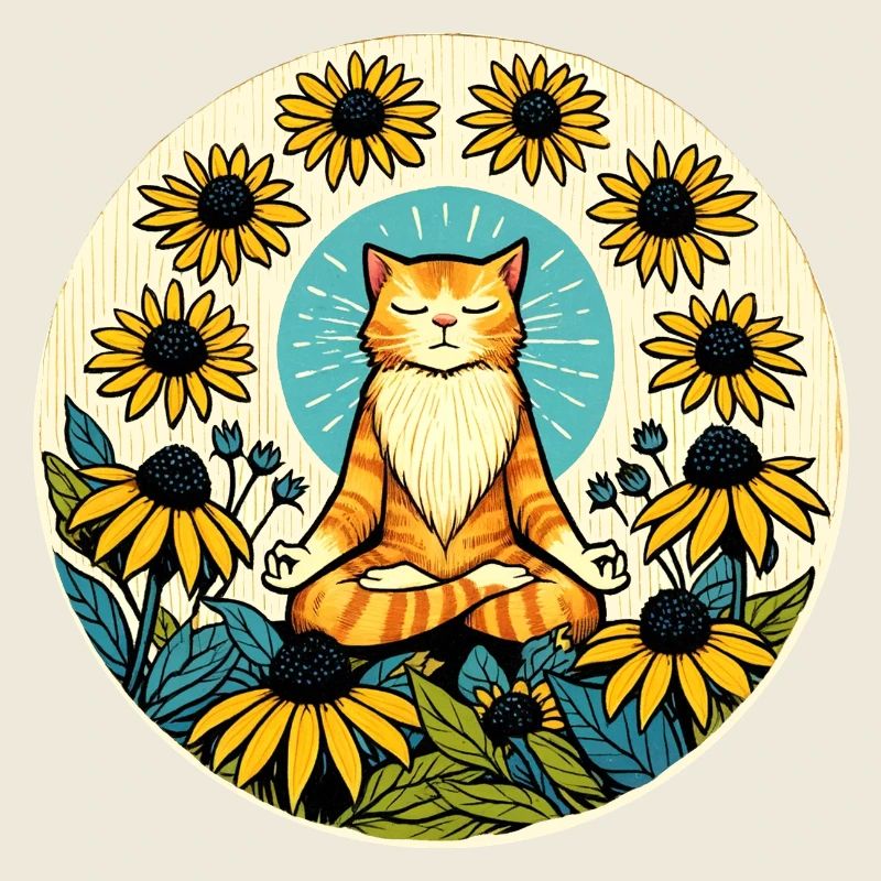 Zen-Modus Kätzchen Katze