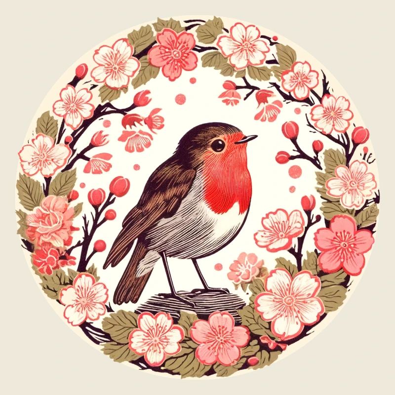 Kirschblüten-Rotkehlchen