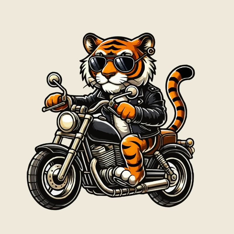Motorcycle Tiger Comic