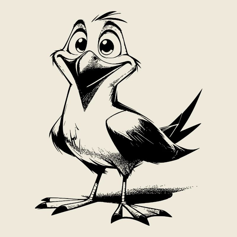 Cute fluttering man funny seagulls bird