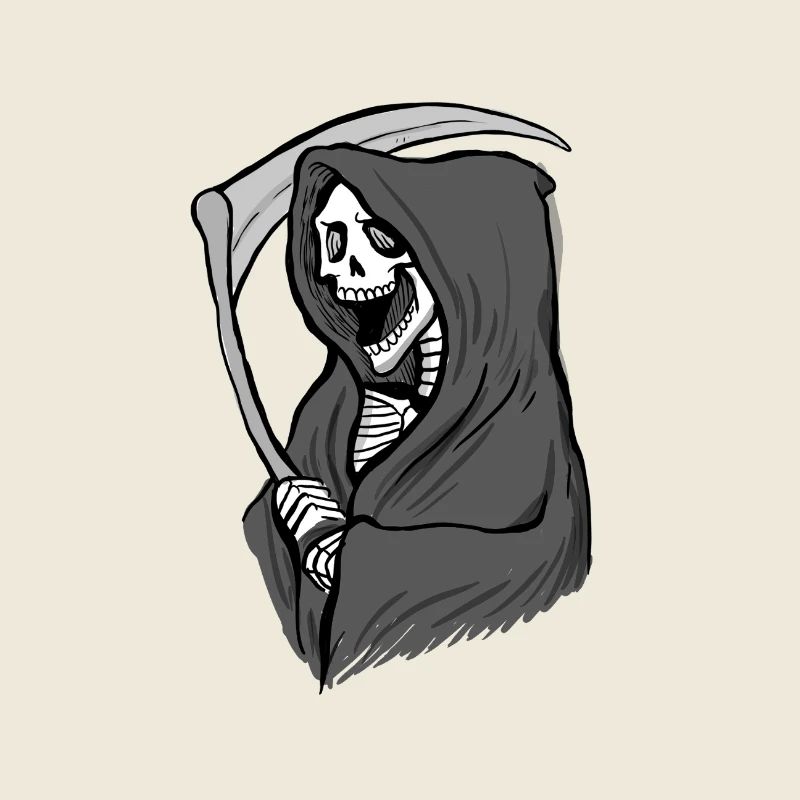 Illustration des Todes – Dunkle Kunst mit Sense
