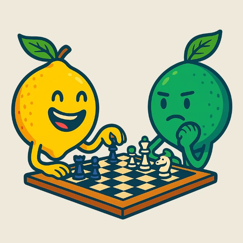 Chess duel - lemon against lime