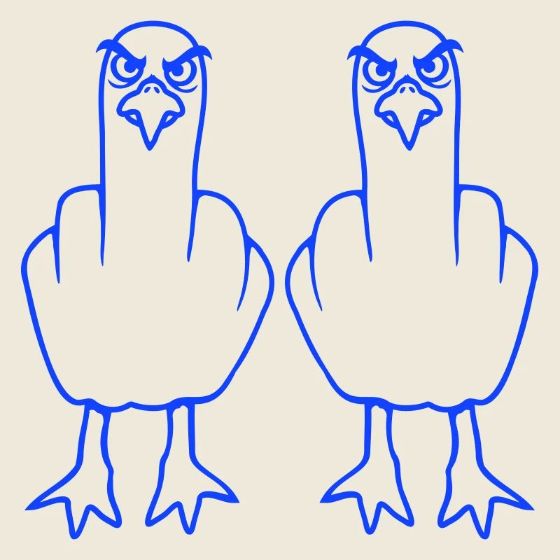 2 Möwen Mittelfinger Beleidigung Stinkefinger Team