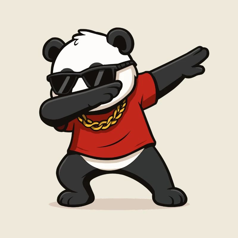 panda dabbing comic