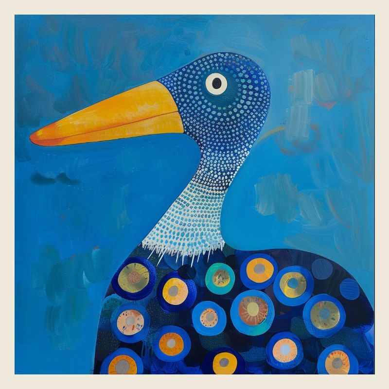 Bleu coloré canard stylisé abstrait chambre d’enfant