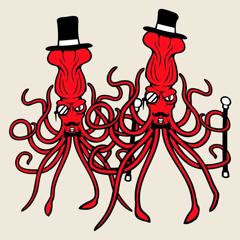 2 Kraken Mr. Sir Hat Monocle Lunettes Rich Friends