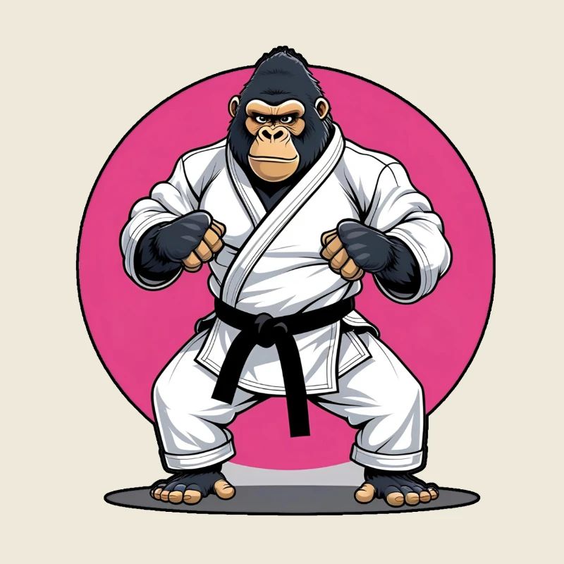 Karate Gorilla Cartoon - Martial Arts