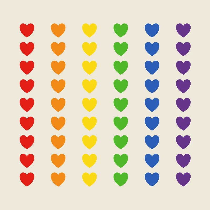 Drapeau arc-en-ciel coeurs