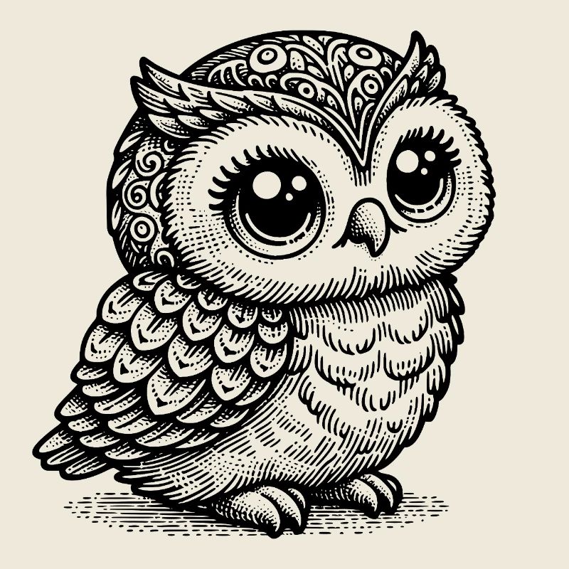 Mystische Eule – Schwarze Tier-Silhouette