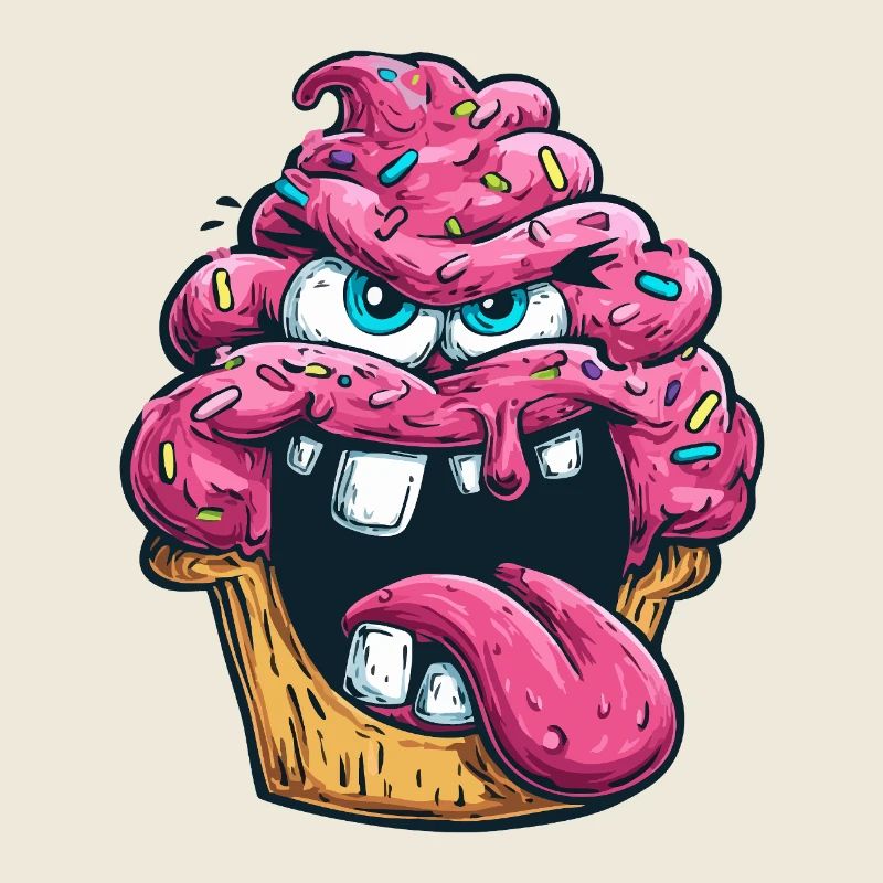 Durchgeknallter Cupcake.