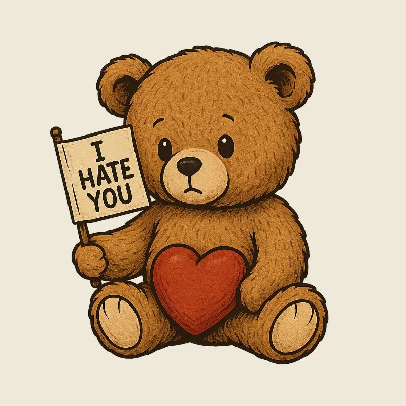 Love and Hate Teddy Bear Design
