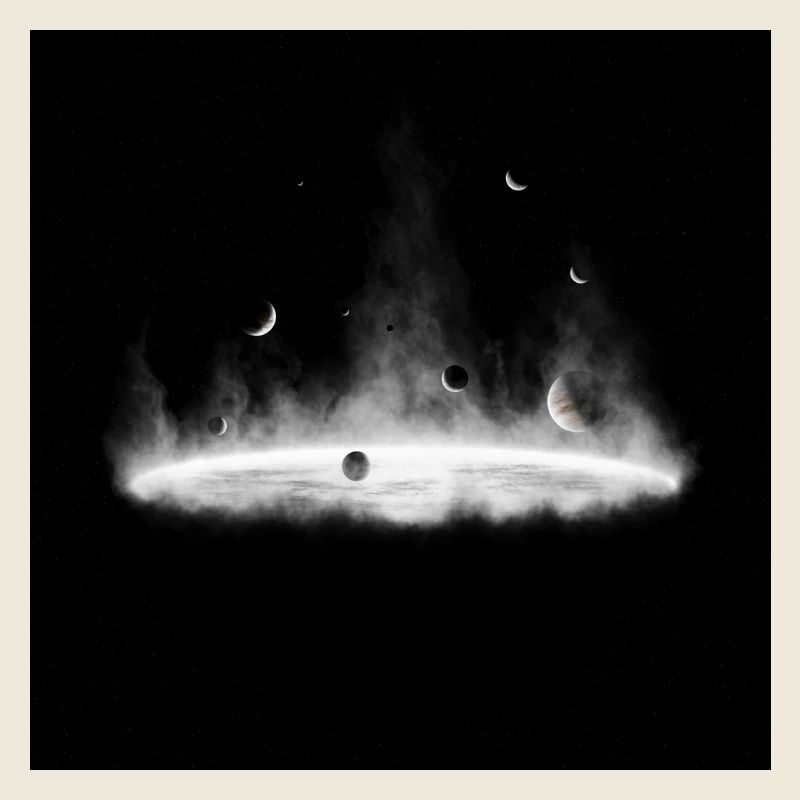 Nebulae Fire Silhouette on Dark Grey