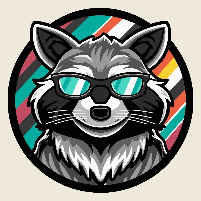 Waschbär Cool Comic