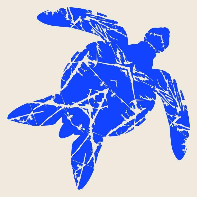 Water Turtle Scratches Cracks Pattern Vintage Fun