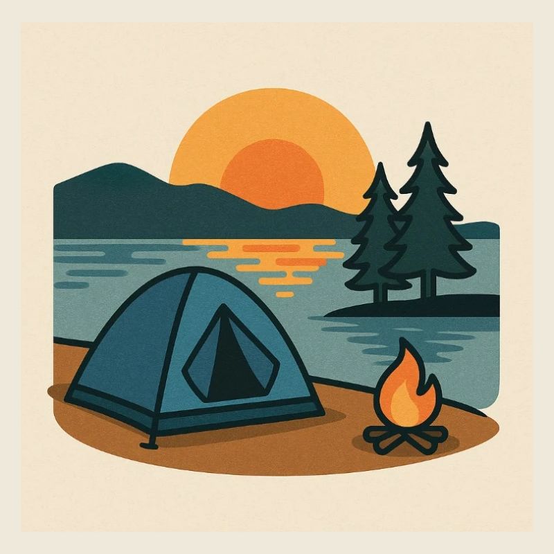 Tente de camping Lac