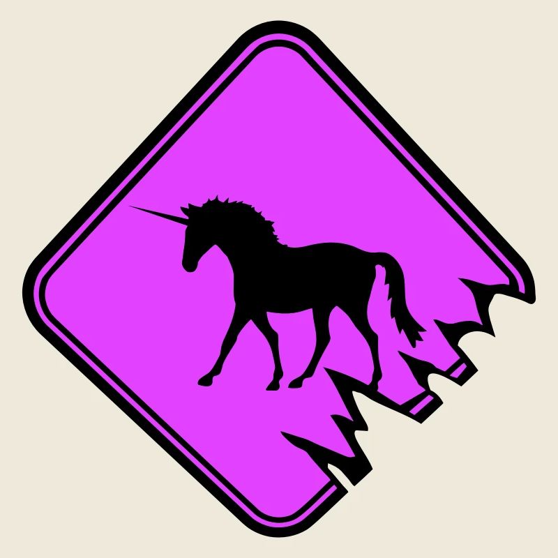 Unicorn Warning Sign Danger Caution Cute