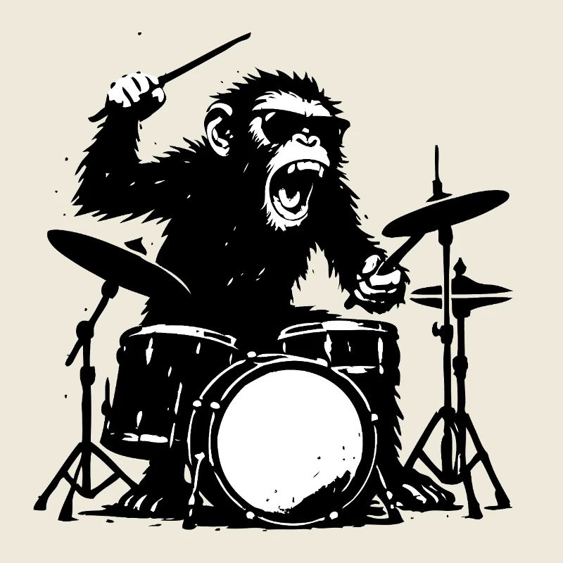 Wilder Schlagzeugaffe