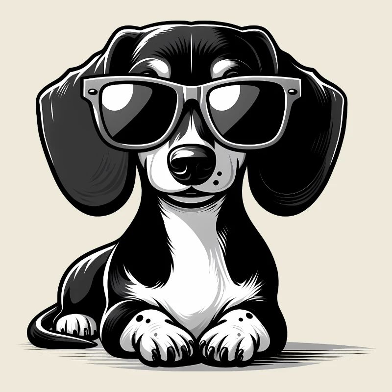 Süßer Hund mit Sonnenbrille