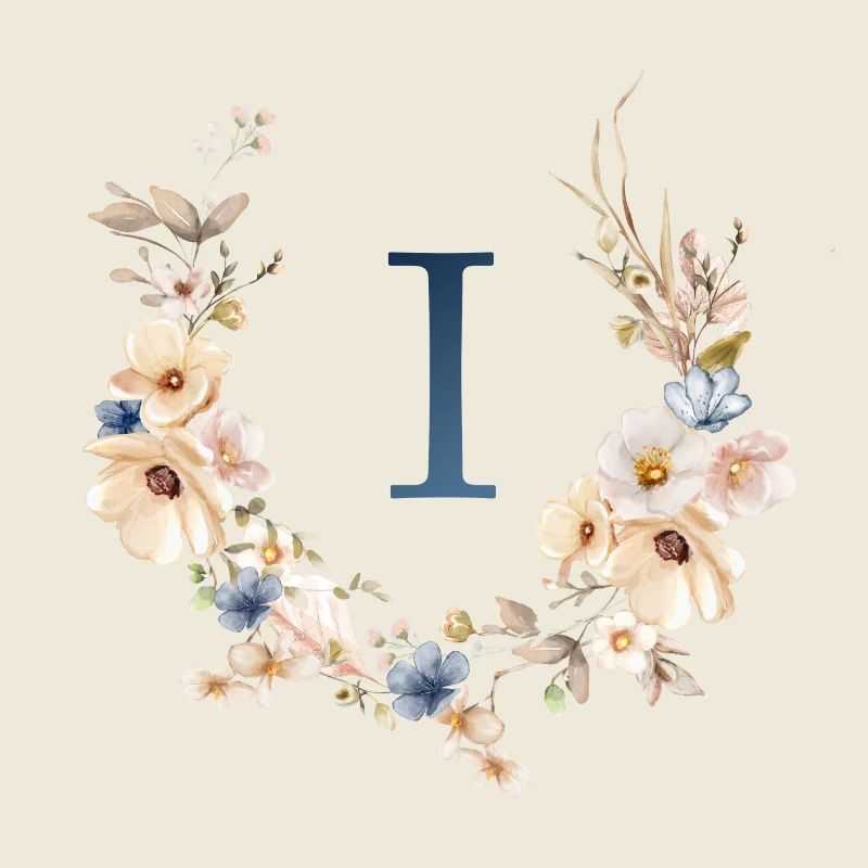 J Monogramm , Floral, Boho