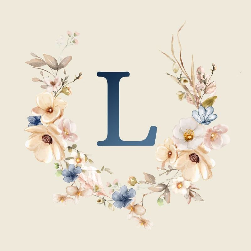 L Monogramm , Floral, Boho