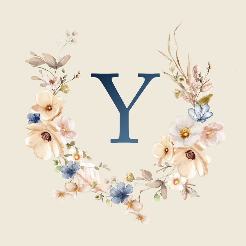 Y monogramme, Floral, Boho