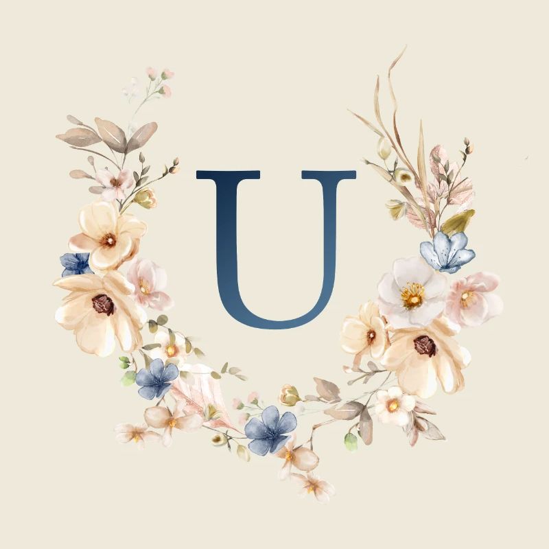 U Monogramm , Floral, Boho