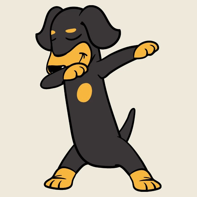 Dabbing Dab Dachshund Teckel Dackel Hund Tanzen