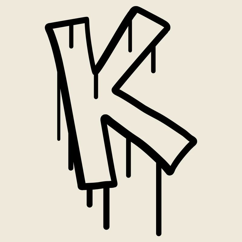Timbre de graffiti lettre K