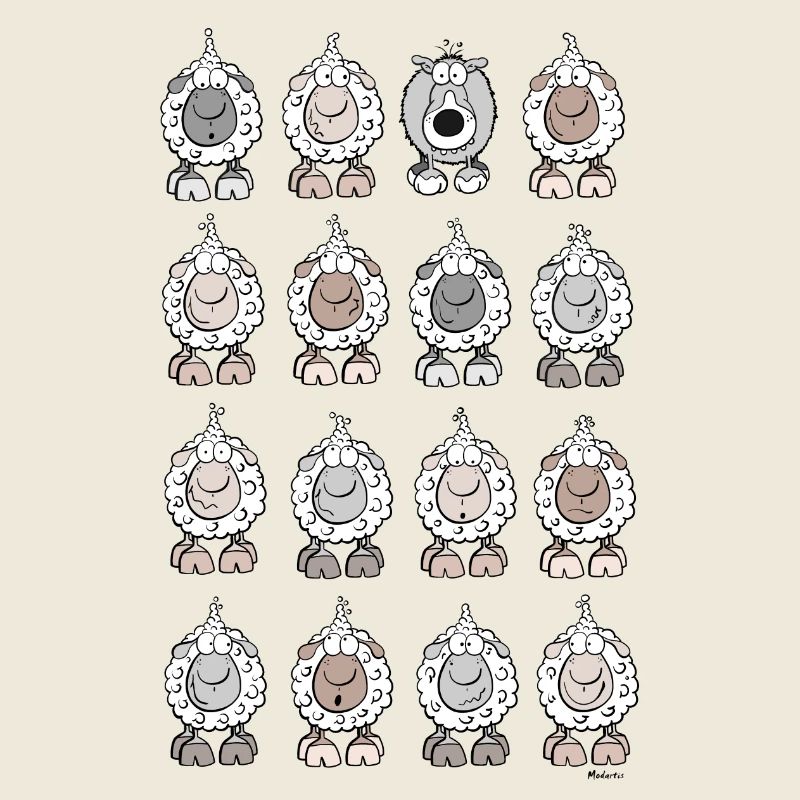 Drôle moutons et loup