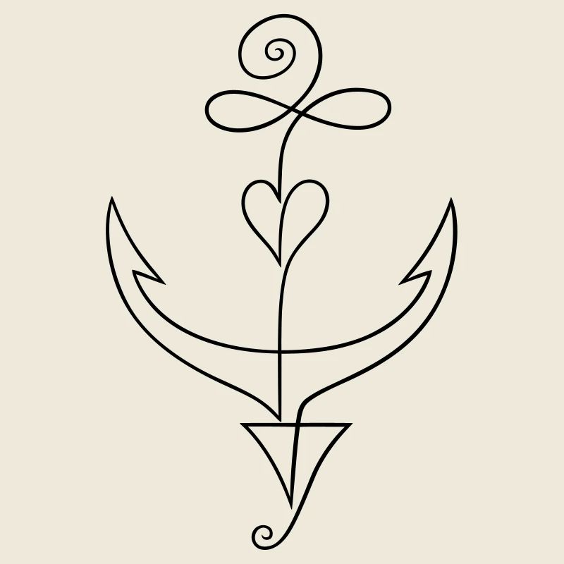 Anker Minimalistisch Single Line Tattoo