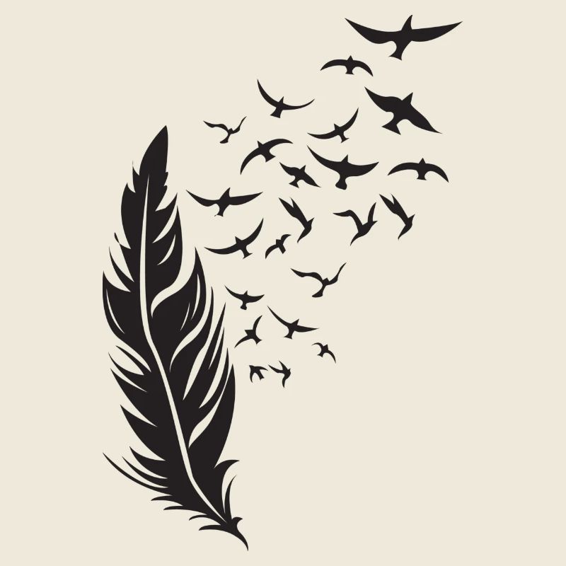 Federflug Silhouette mit Vogelzug