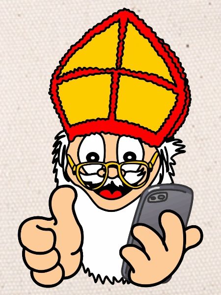 Sinterklaas mit Smartphone