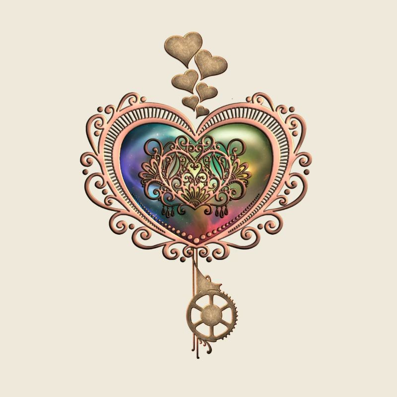 Romantisches Steampunk-Herz