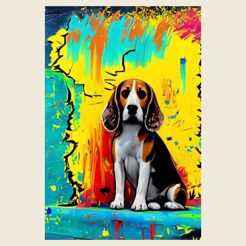 Impression pop art moderne | coloré | Chien Beagle