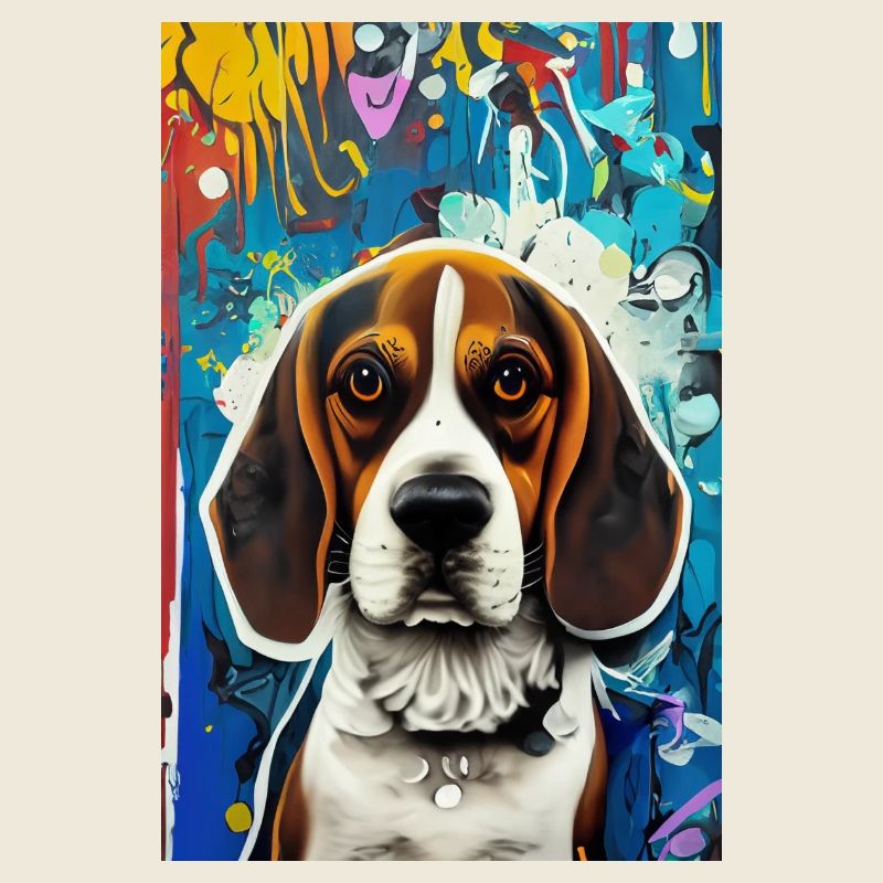 Impression pop art moderne | coloré | Chien Beagle