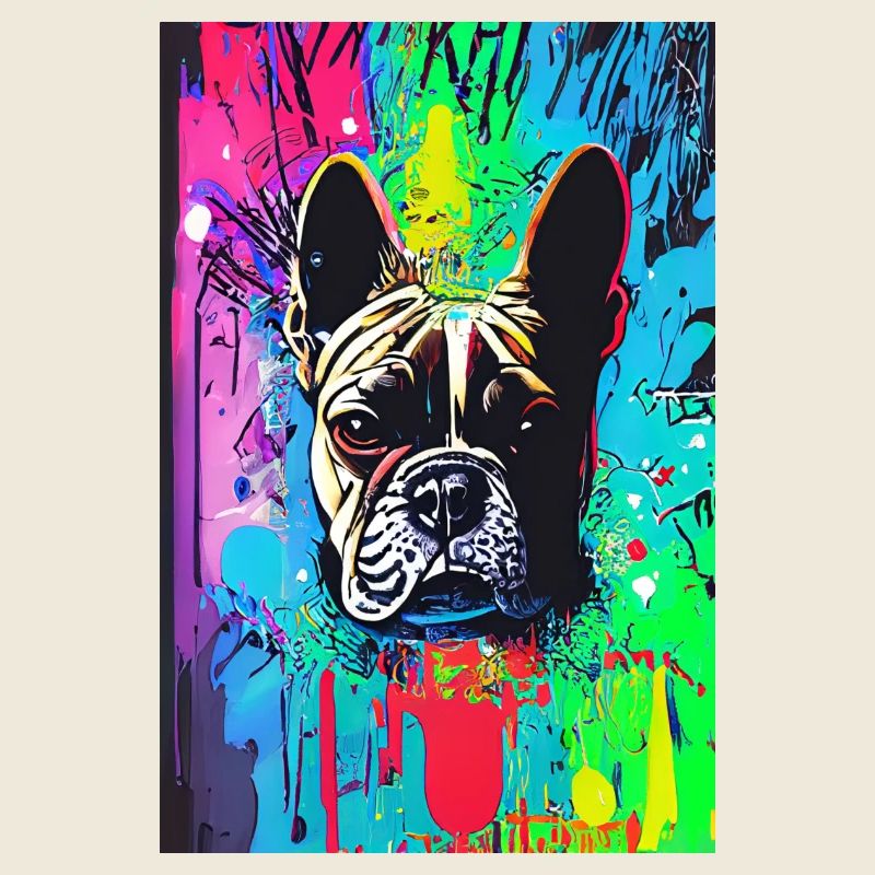 Impression pop art moderne | coloré | Bouledogue français