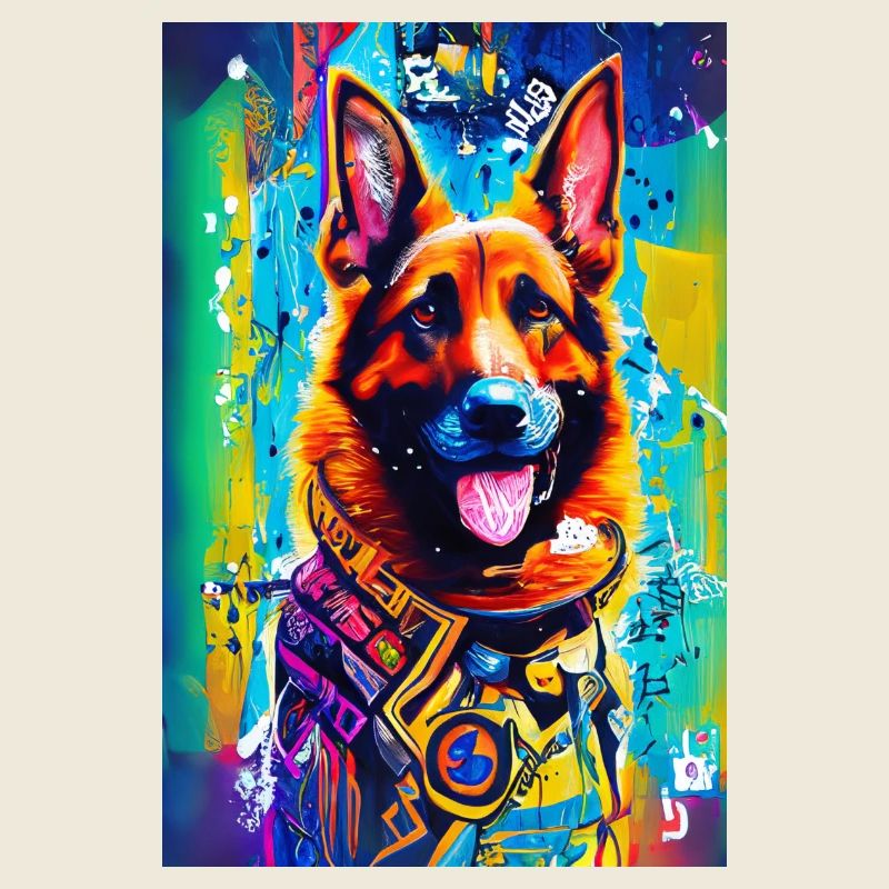 Modernes Pop-Art Print | bunt | German Shepherd