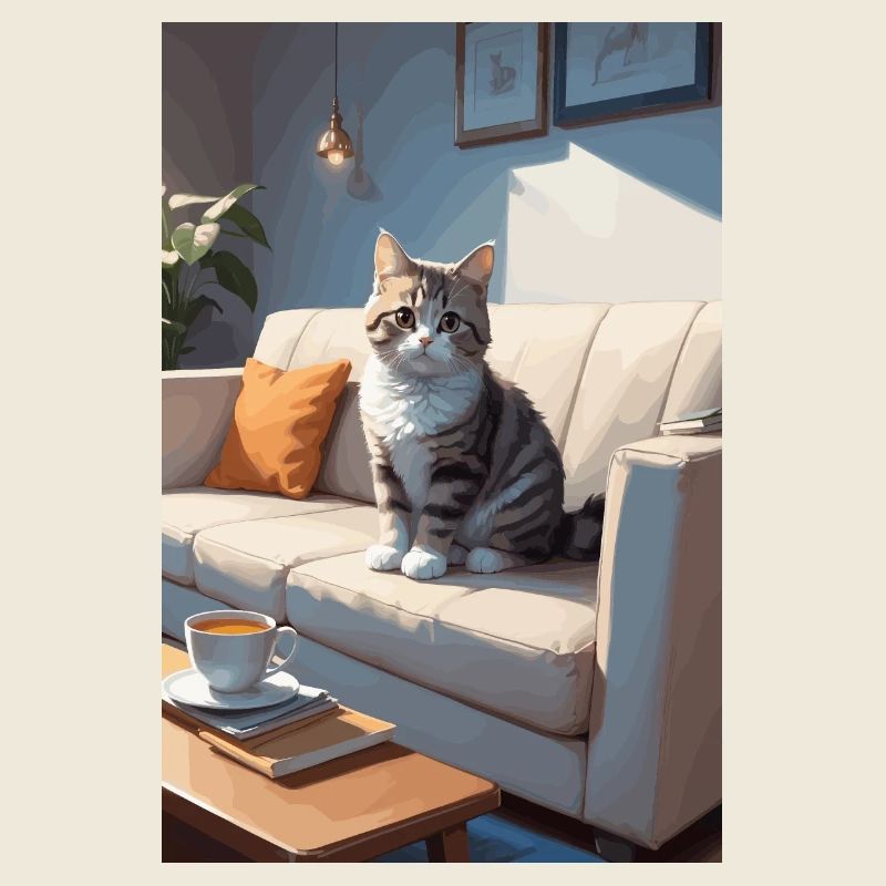 Katze auf Sofa