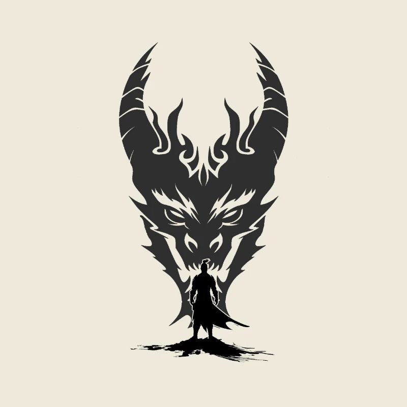 Silhouette de masques de dragon