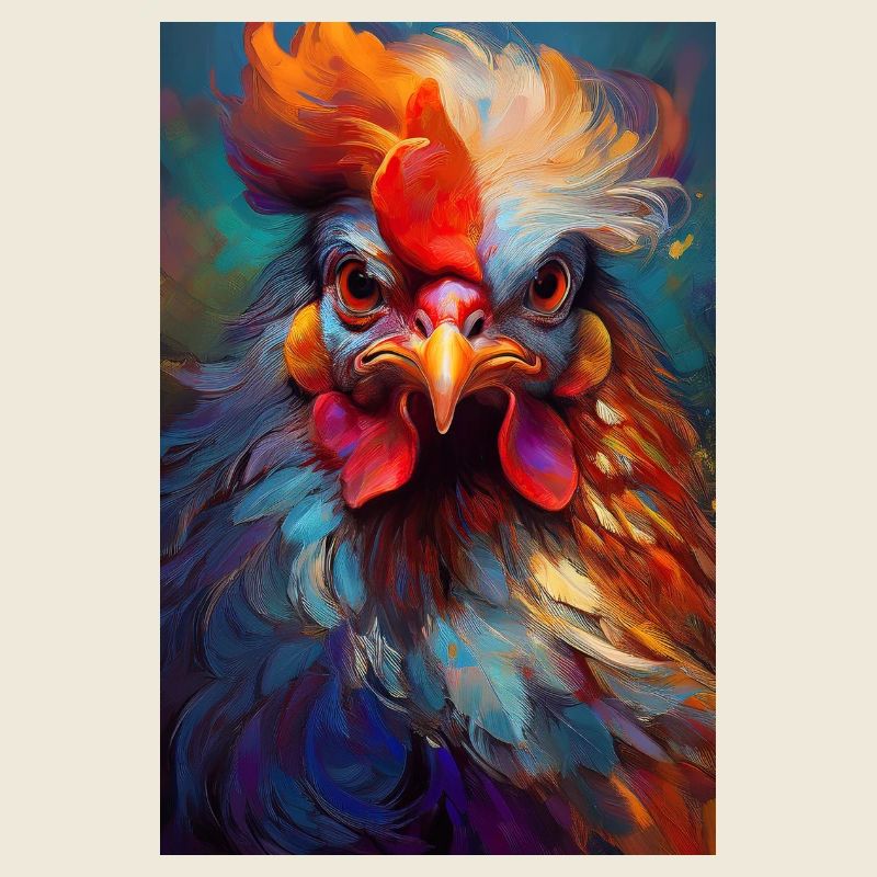Ein buntes Huhn Portrait 4