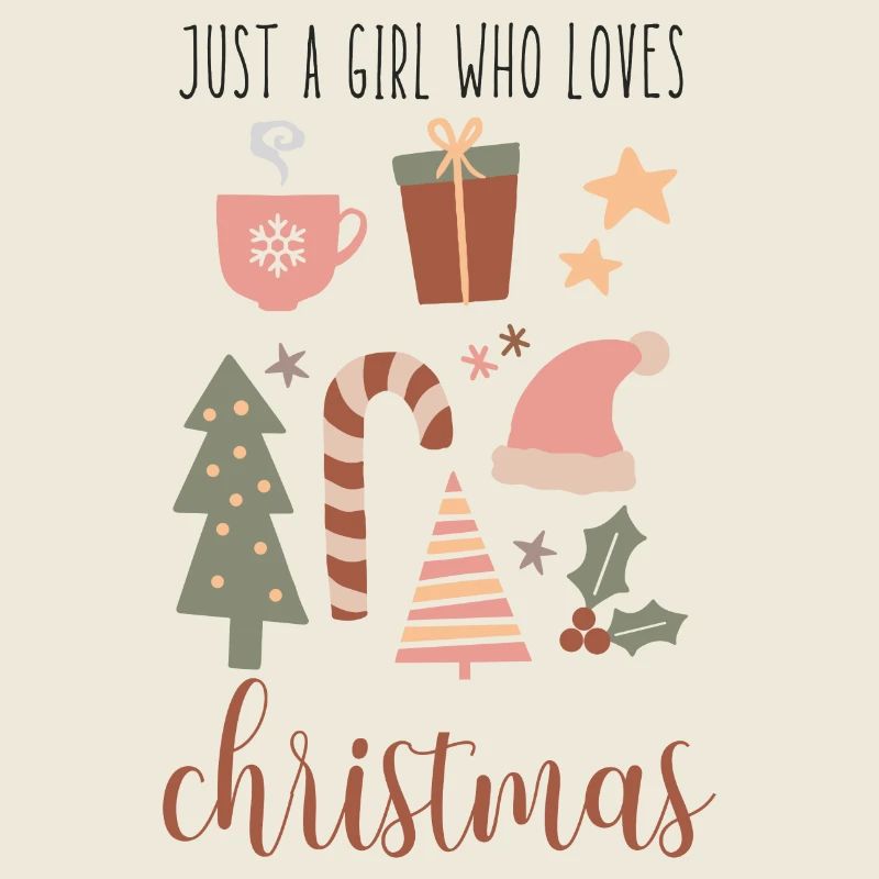 Boho Nur ein Mädchen, das Weihnachten liebt