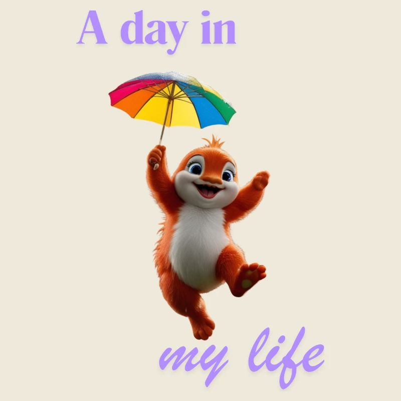 Glücklicher Tierchen Hamster mit Regenschirm