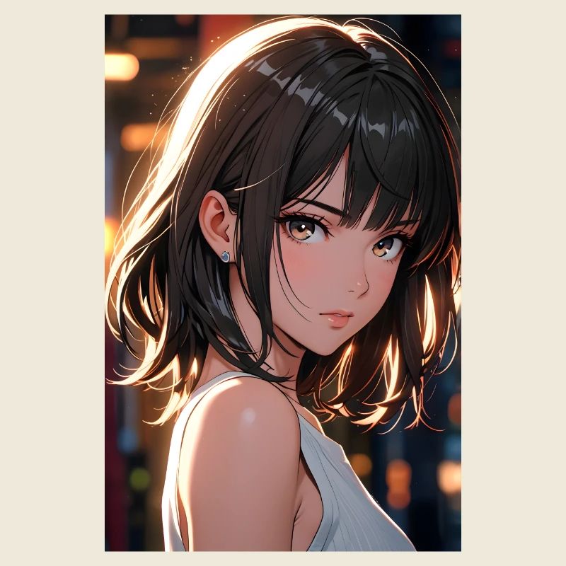 Wunderschöne Anime-Kunst – Porträt eines Mädchen