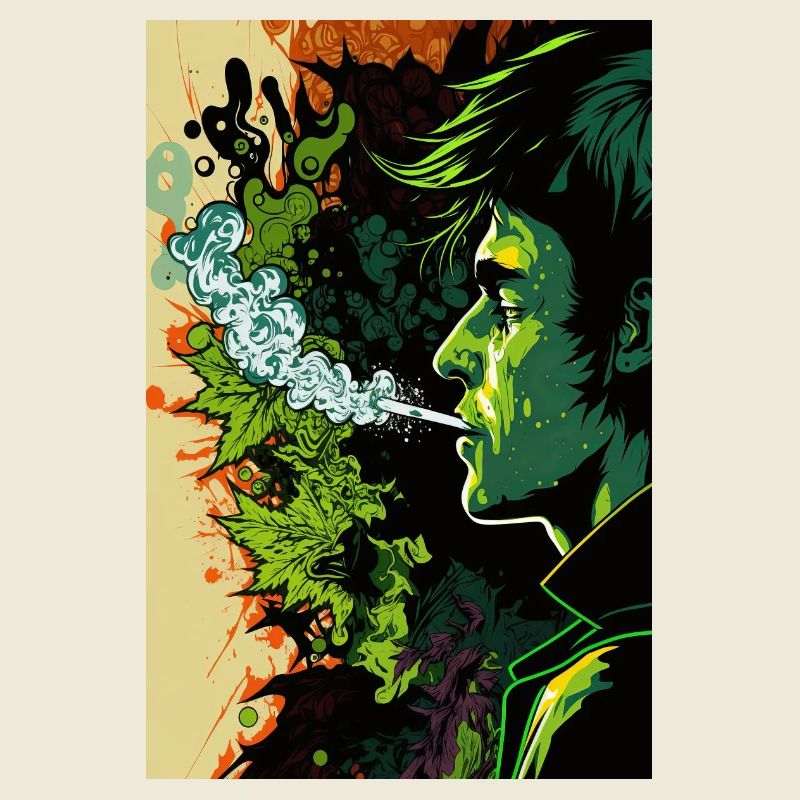 Grünes Psychedelic-Gesicht