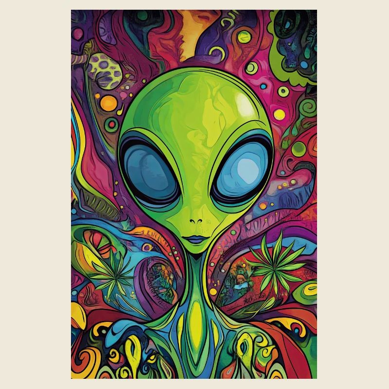 Psychedelischer Alien Neonrausch