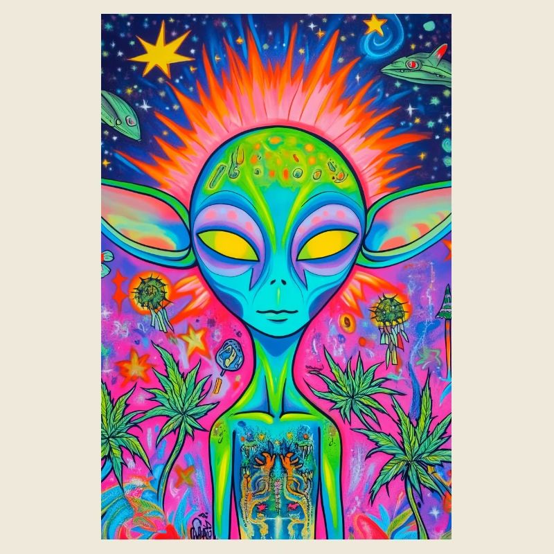Psychedelic Alien Neon Garden