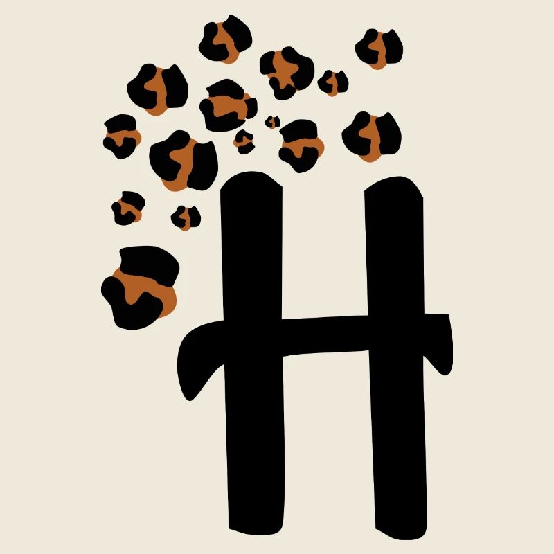 Lettre h motifs léopard
